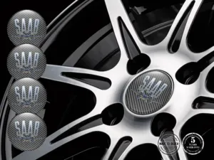 Saab Badge Marchio Ruota Stile Resina Cupola